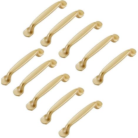 Set Mit 10 Vergoldeten Möbelgriffen (96 Mm) Für Schrank- Und Küchenschranktüren