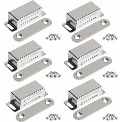 10 Kg Magnetische Schrankmagnete, Starke Edelstahl-schrankmagnete, Schranktürmagnete (6 Stück) (edelstahlschrauben)