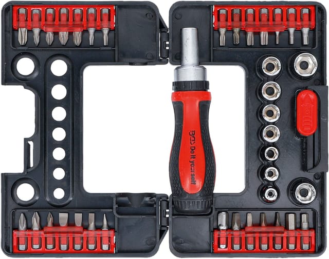 Bgs Technic - Bit-/Steckschlüssel-Einsatz-Satz mit Ratschen-Drehgriff für Bits, umschaltbar 38-tlg.