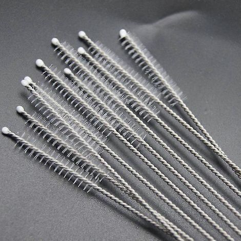 Packung Mit 10 Nylon-reinigungsbürsten Für Edelstahl- Und Glasstrohhalme Und -pfeifen.