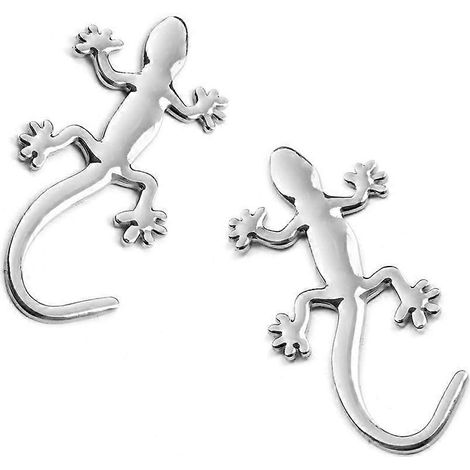 Universeller 3d-metallaufkleber Mit Gecko-logo Für Autos (2 Stück, Silber)