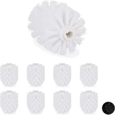 Ersatz-wc-bürstenköpfe, 9er-pack, 12-mm-gewinde, Durchmesser: 7 Cm, Weiß