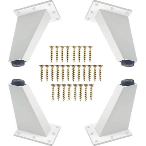 Möbelfüße (4er-set), Abgewinkelte Aluminiumfüße, Ersatzfüße Für Sofas, Weiß, 80 Mm