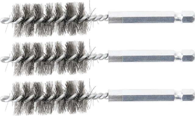 Stahlbürste 17 mm Antrieb Außensechskant 6,3 mm (1/4') 3-tlg.