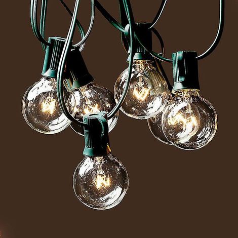 Lichterkette Für Den Außenbereich, 7,6 M, G40-glühbirnen (20 Glühbirnen + 5 Ersatzbirnen), Ip44 Wasserdicht, Für Garten Und Terrasse.