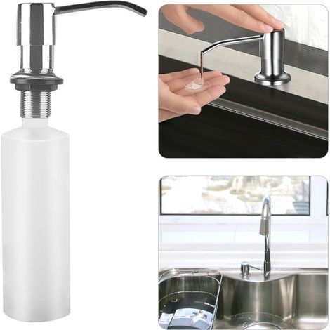 Integrierter Flüssigseifenspender (300 Ml) – Edelstahl – Einfache Montage Am Spülbecken – 360° Drehbare Düse