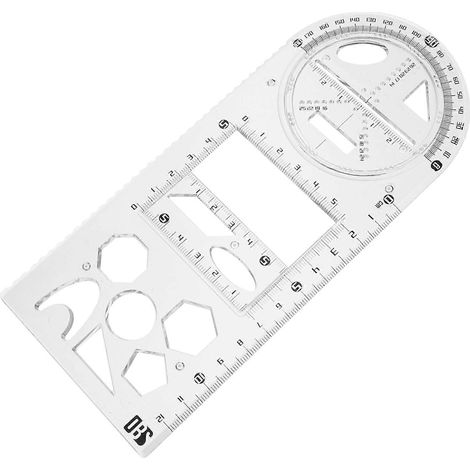 Multifunktionales Geometrisches Lineal, Zeichenschablonen, Geometrische Malvorlagen Für Die Schule