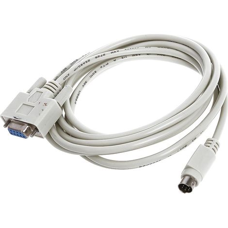 Mini-din-rs232-db-downloadkabel, 9-polig Auf 8-polig, Weiß, 3 M, Für Speicherprogrammierbare Steuerungen Der Dvp-serie - Dcpcab215