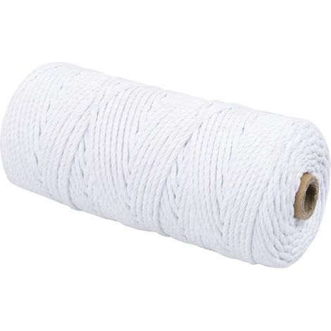 Makramee-garn, 3 Mm X 100 M, Naturbaumwolle, 3 Mm Kordel, Ideal Für Heimwerkerarbeiten Und Kleiderreparaturen, Weiß