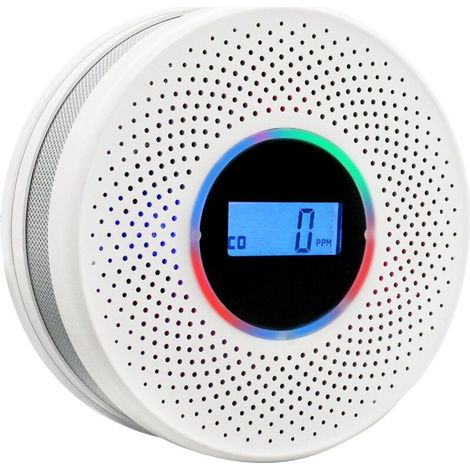 2-in-1 Rauch- Und Kohlenmonoxidmelder – Batteriebetrieben (aa) – Lcd-bildschirm – Schnelle Und Zuverlässige Erkennung – Einfache Installation