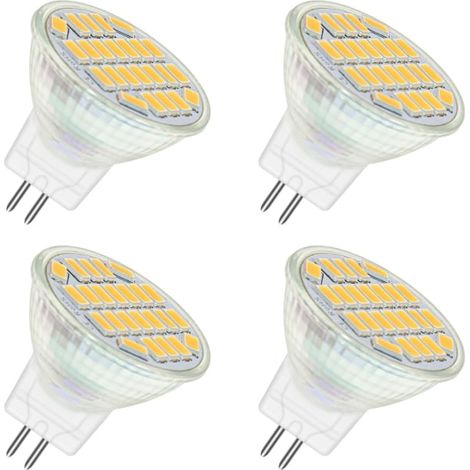 Led-einbaustrahler Mr11 Gu4 12v 4w Warmweiß 3000k, 350 Lm, 120° Abstrahlwinkel, 35mm Durchmesser, Entspricht 35w Halogen, 24v/12v Stromversorgung, 4er-pack.