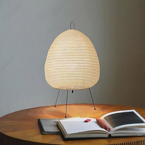 Tischleuchte: Stehlampe Aus Reispapier Für Schlafzimmer, Büro, Wohnzimmer, Bar – Dekorative Wohnraumbeleuchtung, 3 Lichtfarben