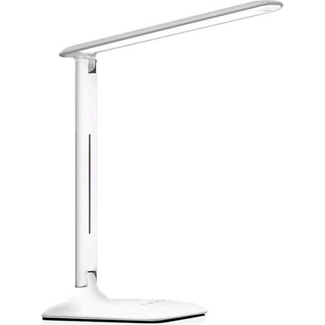 Weiße Led-schreibtischlampe, Helligkeit Einstellbar (5000 K), Faltbar, Touch-bedienung, Sanftes Licht