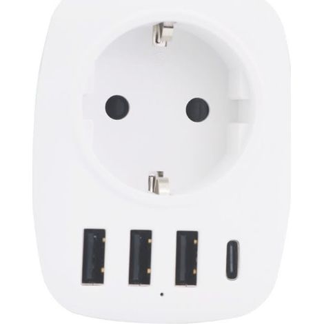 Usb-steckdosenleiste, Usb-ladegerät Mit 1 Netzsteckdose, 1 Usb-c-anschluss Und 3 Usb-anschlüssen, Kompatibel Mit Iphone/ipad, Ideal Für Den Heimgebrauch