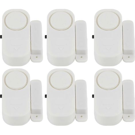 Set Mit 6 Fensteralarmen, Mini-funkalarm Für Tür Und Fenster, Diebstahlwarnsystem Mit Magnetsensor Für Zuhause.