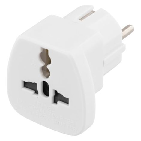 Deltaco Reiseadapter, Großbritannien/usa/italien/schweiz – Eu, 250 V/13 A, Mit Erdung, Weiß (gt-426) 50