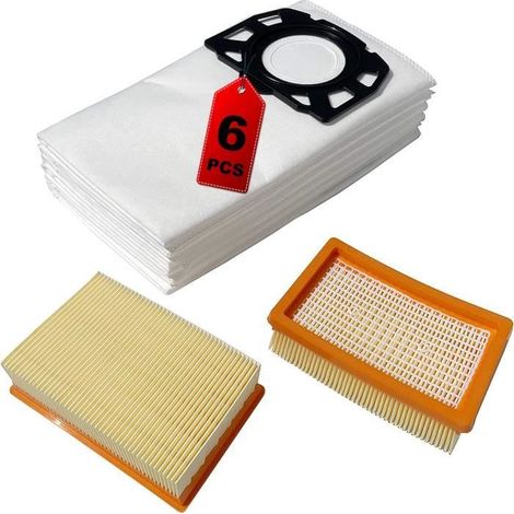 Filter Und 6 Ersatzbeutel, Kompatibel Mit Kärcher Wd4, Wd5, Wd5p, Wd6 Premium, Wd6p, Mv4, Mv5 Und Mv6