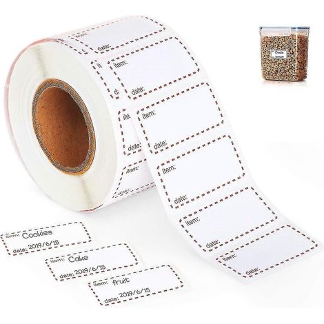 Packung Mit 1000 Abnehmbaren Und Wasserfesten Selbstklebenden Gefrieretiketten, 50 X 25 Mm, Weiß Und Rot