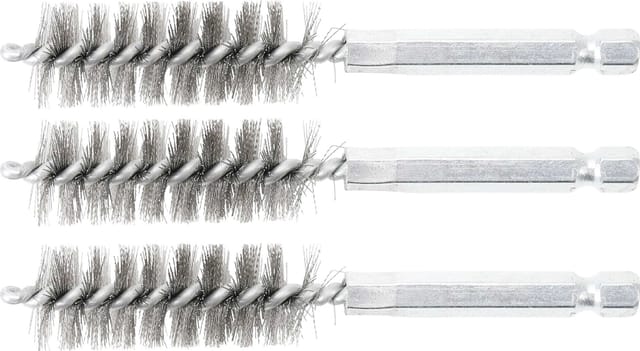 Stahlbürste 16 mm Antrieb Außensechskant 6,3 mm (1/4') 3-tlg.