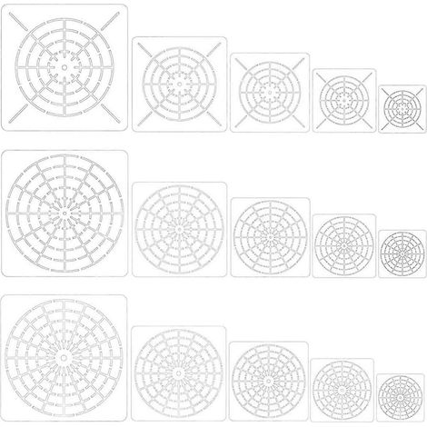 Set Mit 15 Mandala-punktmalerei-schablonen, Wiederverwendbare Mandala-schablonen Für Stein, Holz Und Farbe.