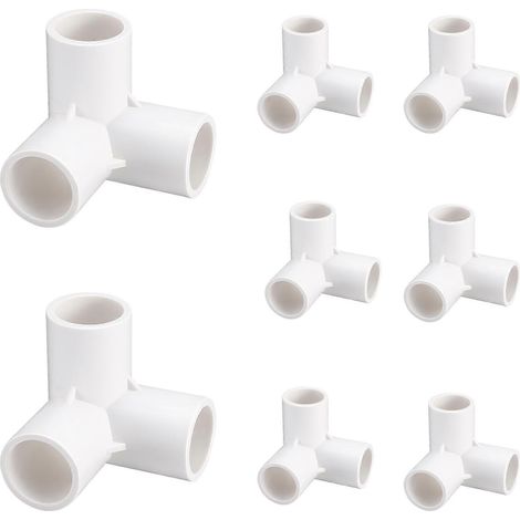 Set Mit 8 3-wege-winkelverbindern Für Pvc-rohre, Kompatibel Mit Der Herstellung Von Pvc-möbeln, Gewächshauskonstruktionen Und Zelten.