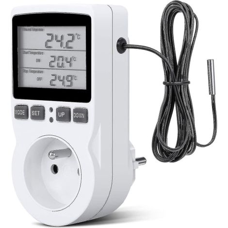 Digitales Thermostat/heiz-/kühlgerät Mit Lcd-stecker, 230 V. Für Gewächshaus/terrarium (stecker).