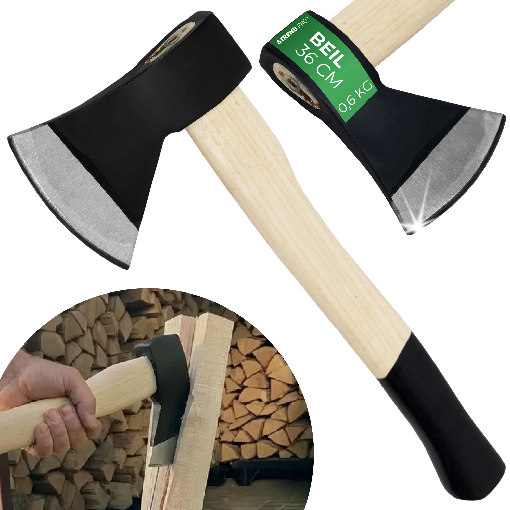 Axt Strend Pro Orga613 Economy, 600 G, Cntoon, Holzgriff 360 Mm