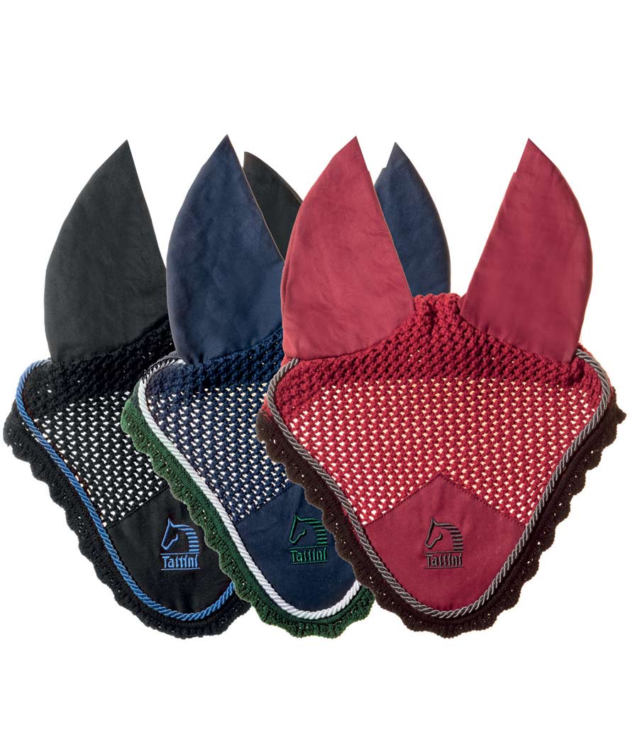 Vollständig, Blau 09: Gehäkelte Baumwoll-antimuff-mütze Mit Ohrenklappen Und Kontrastierender Tattini-stickerei