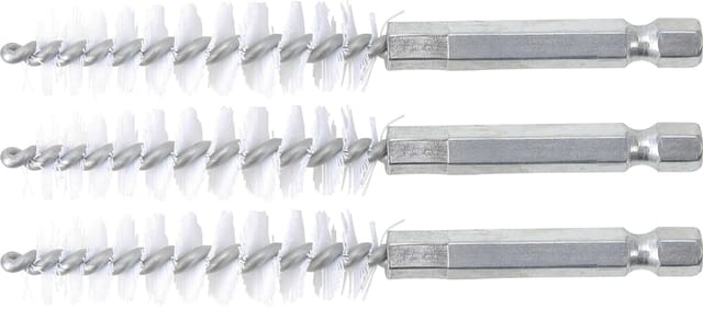 Nylonbürste 13 mm Antrieb Außensechskant 6,3 mm (1/4') 3-tlg.