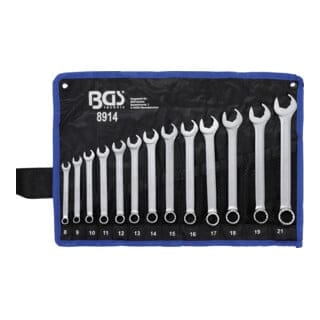 Bgs Technic - Maul-Ringschlüssel-Satz Maulseite mit Ratschenfunktion sw 8 - 21 mm 13-tlg.
