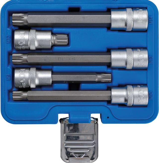 Bgs Technic - Bit-Einsatz-Satz Antrieb Innenvierkant 12,5 mm (1/2') Innenvielzahn (für xzn) 5-tlg.