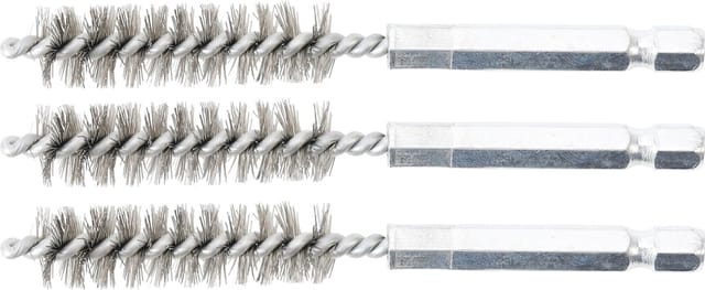 Stahlbürste 12 mm Antrieb Außensechskant 6,3 mm (1/4') 3-tlg.