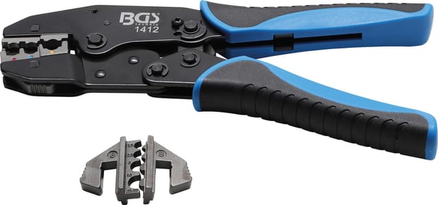 Bgs Technic - Crimpzange mit Ratschenfunktion auswechselbare Pressprofileinsätze