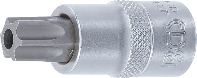 Bgs Technic - Bit-Einsatz Antrieb Innenvierkant 12,5 mm (1/2') T-Profil (für Torx) mit Bohrung T60