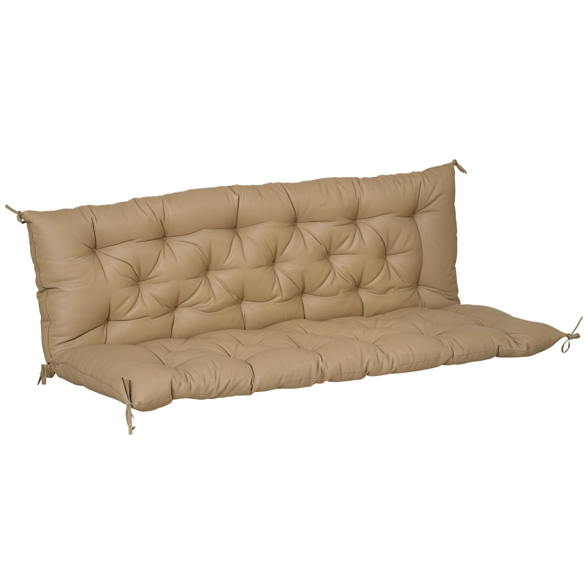 Kissen Für 3-sitzer-bank, 150 X 98 X 8 Cm, Mit Bändern, Für Gartenmöbel, Hollywood-schaukelstil, Khaki