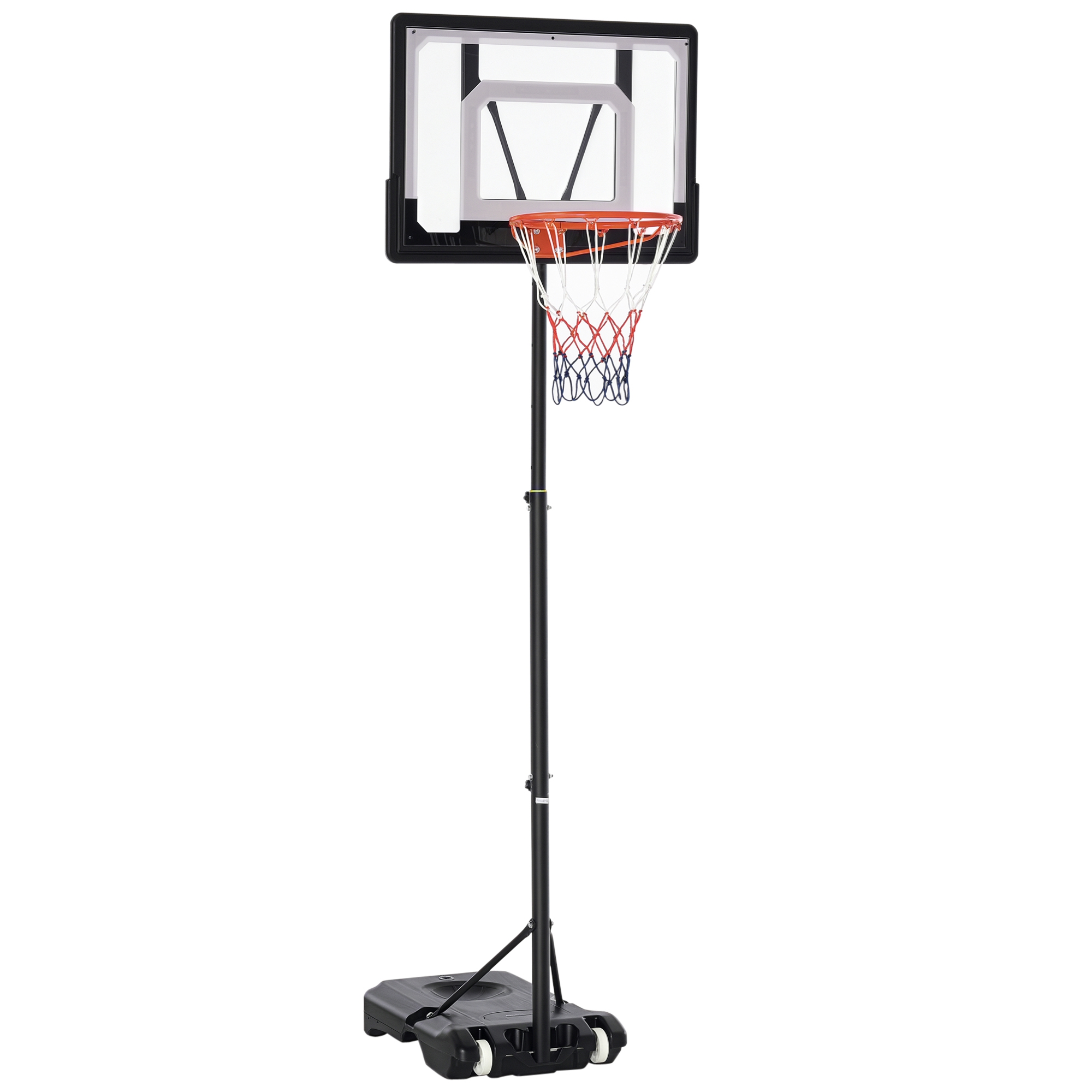 Höhenverstellbarer Basketballkorb (206–260 Cm) Mit Rollen Und Wiederaufladbarem Standfuß, Schwarz