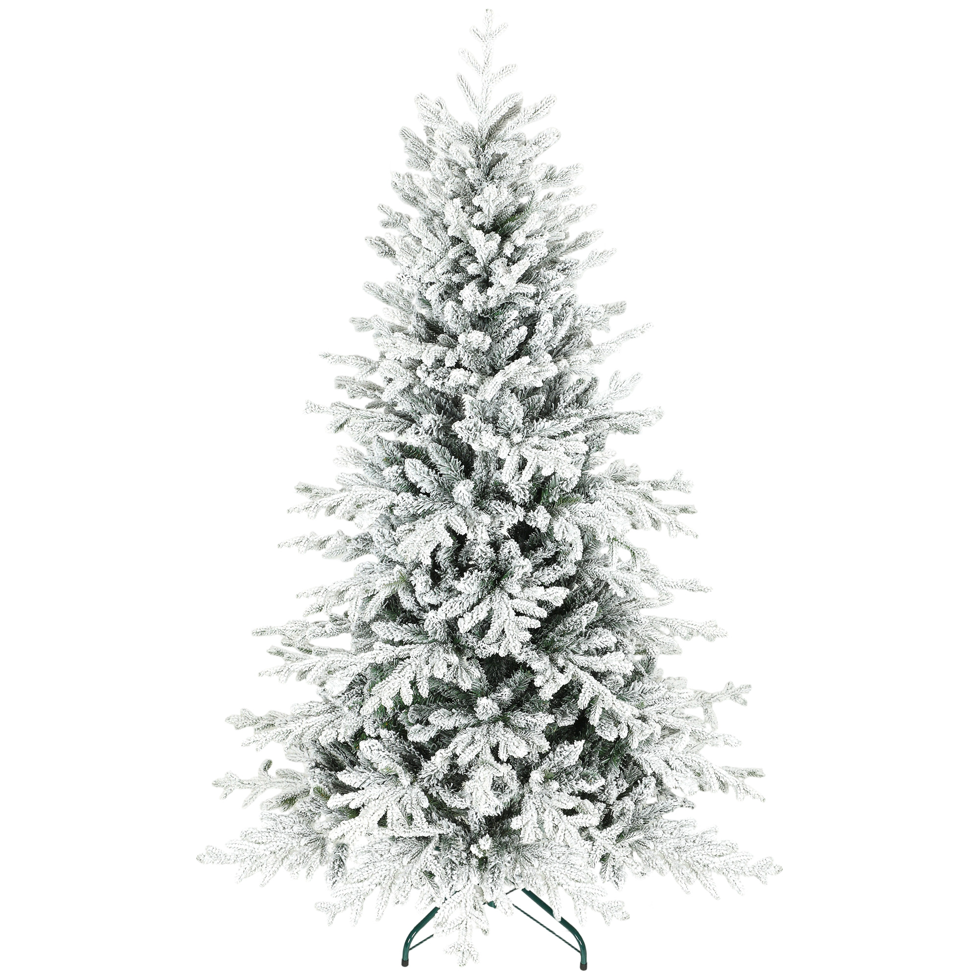 Künstlicher Weihnachtsbaum, 180 Cm, Schneebedeckt, 1815 Zweige, Faltbarer Metallständer