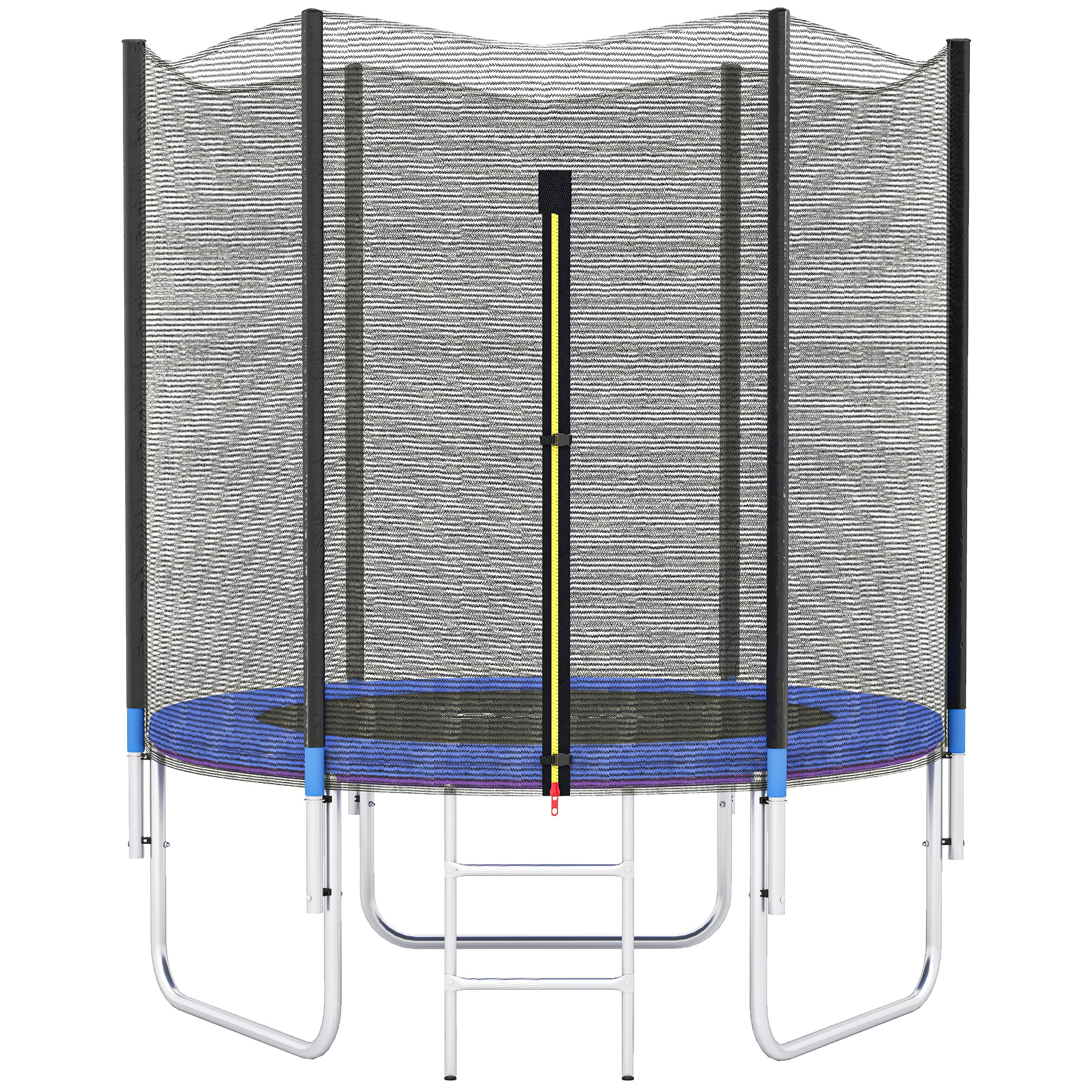 Trampolin Mit Leiter Und Sicherheitsnetz, Aus Stahl Und Kunststoff, Ø 180 X 200 Cm, Blau