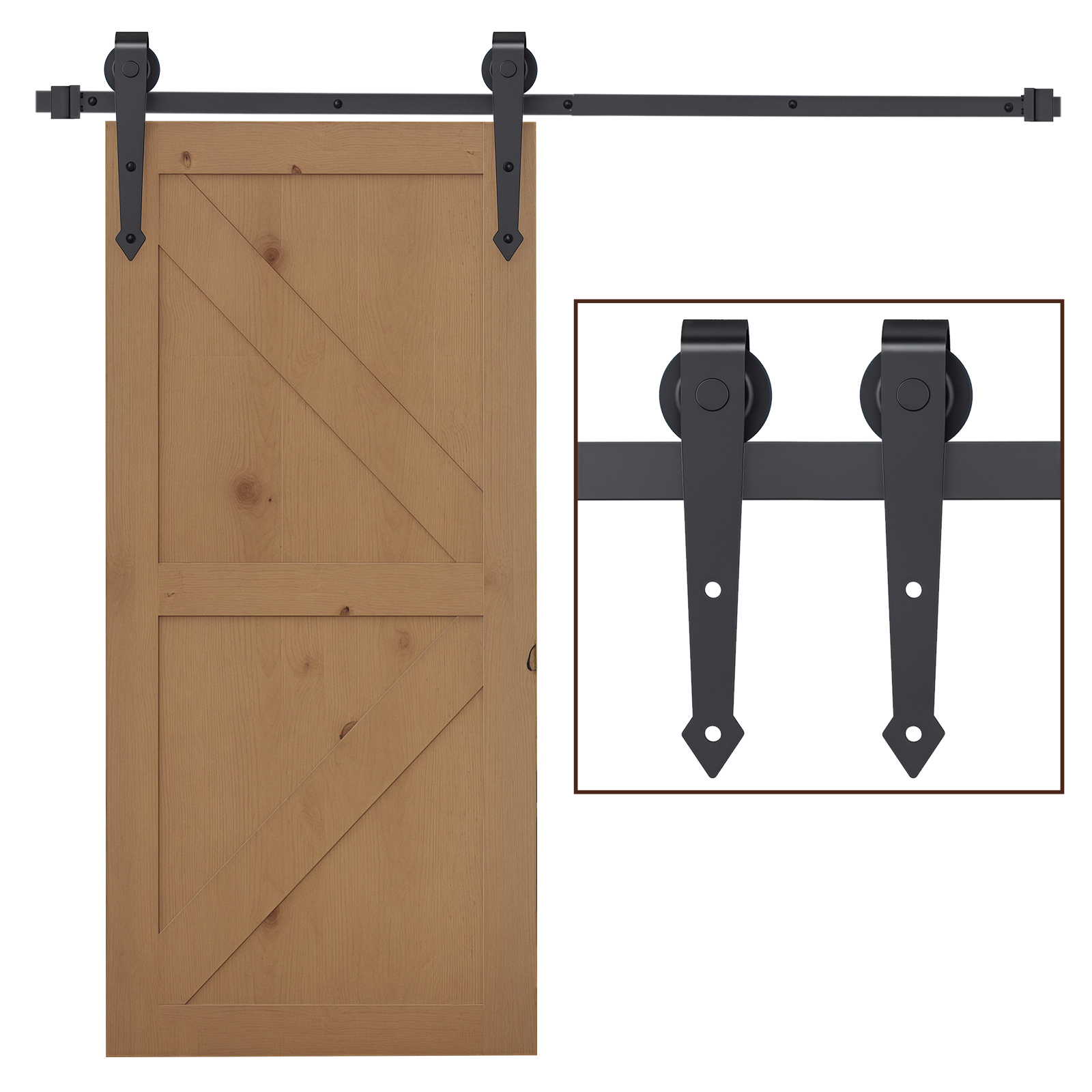 Schiebetürschienen-set, Metall, 2 M, Maximale Traglast 100 Kg, Braun