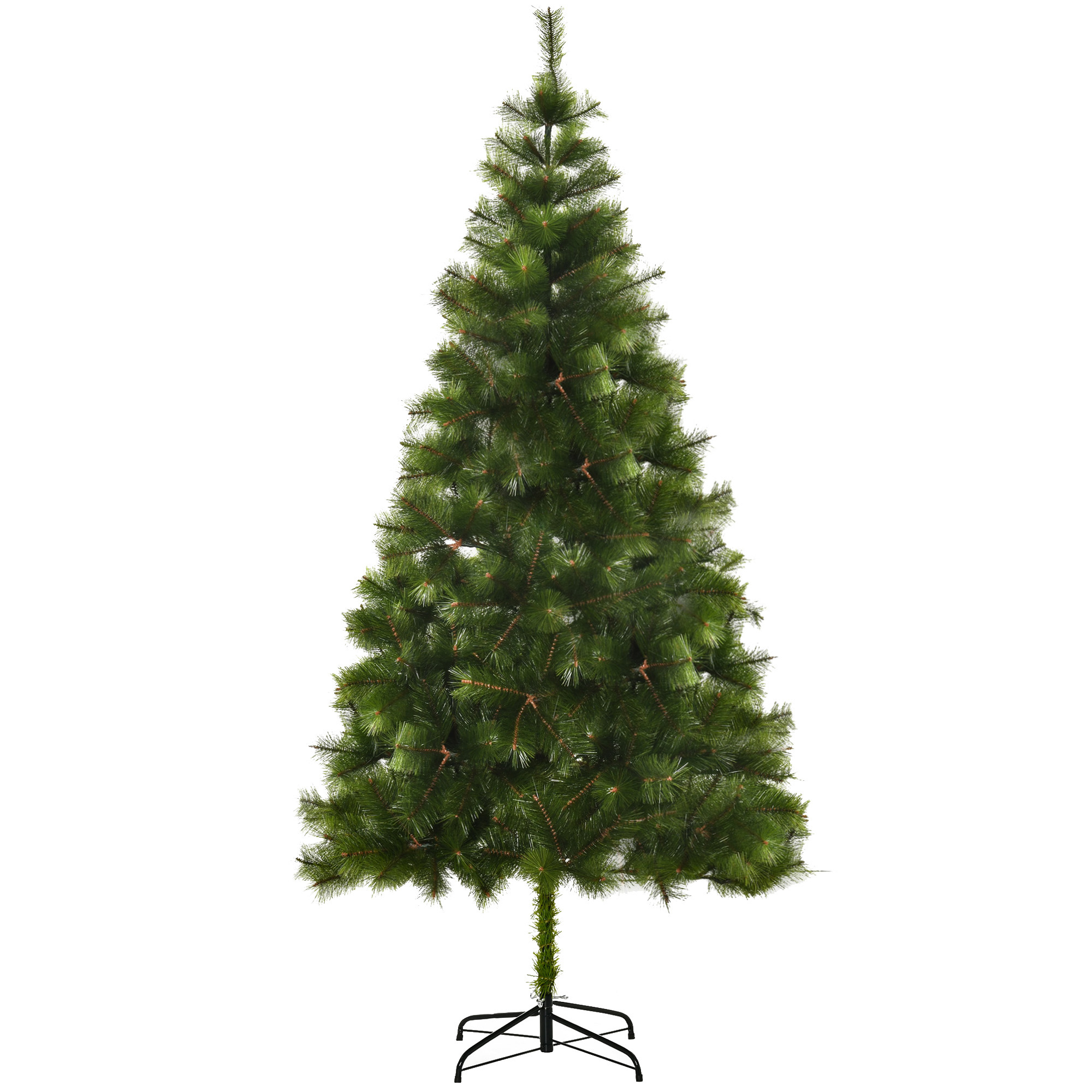 Künstlicher Weihnachtsbaum (210 Cm), Kiefer, Weihnachtsdekoration Mit Metallständer, 505 Zweige, Grünes Pet