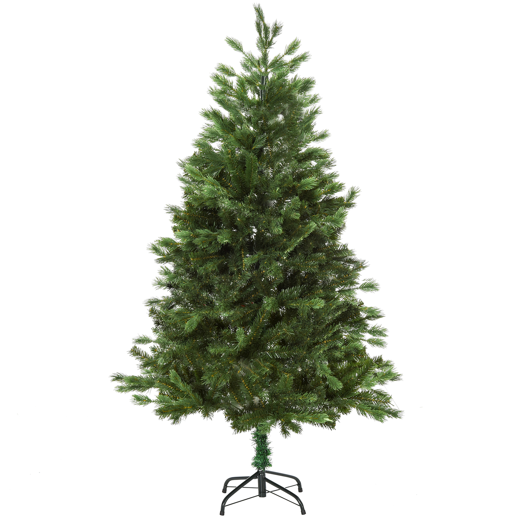 Künstlicher Weihnachtsbaum Ø 105 X 210 Cm Mit 934 Zweigen, Dreizack Aus Pe Und Pvc, Faltbarer Und Separater Ständer, Dekorativer Baum Für Drinnen Und Draußen, Grün