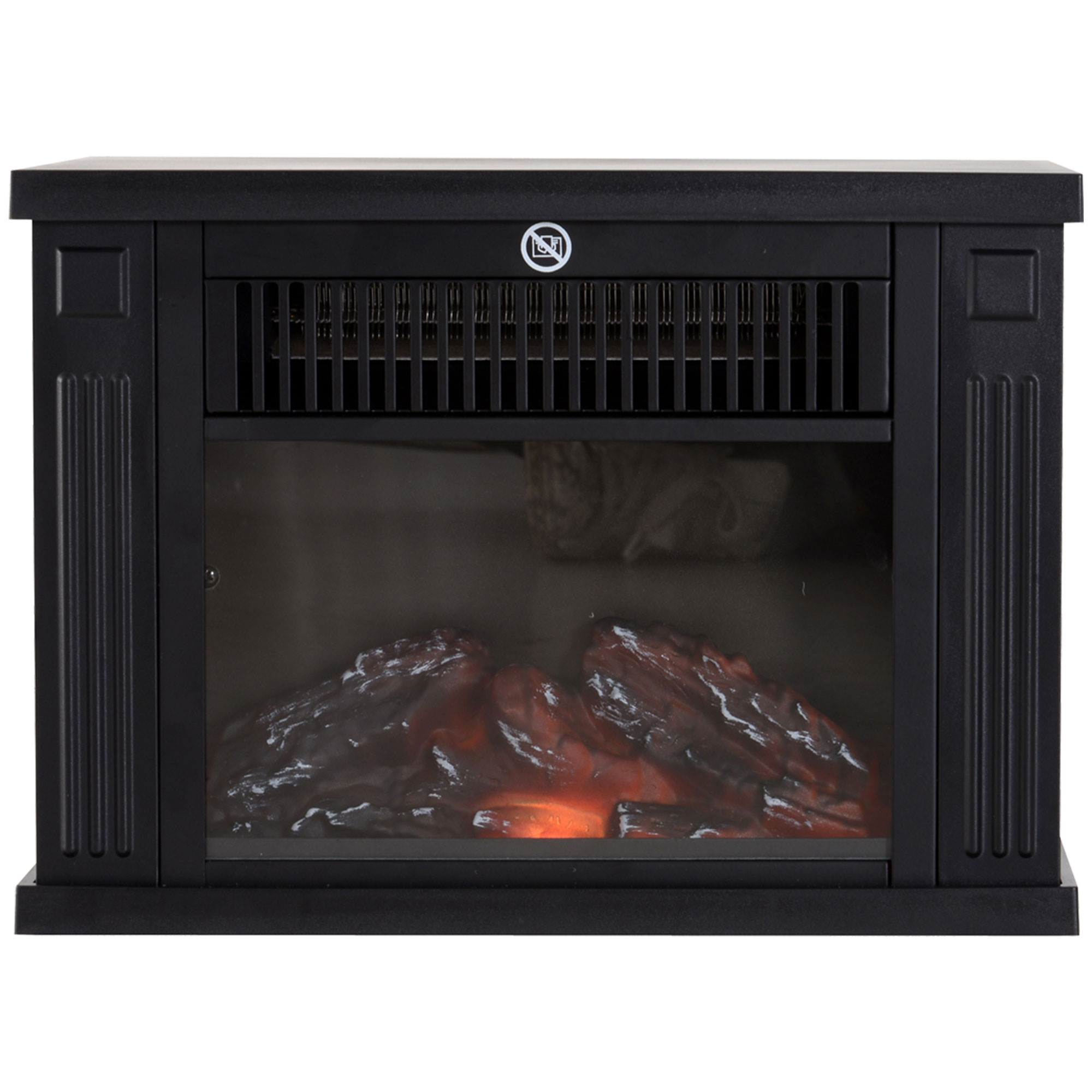 Elektrischer Kamin Mit Heizfunktion, Elektrischer Kamin Mit Led-flammeneffekt, Dekorativer Kamin 600/1200 W, Elektrischer Kaminofen, Schwarz