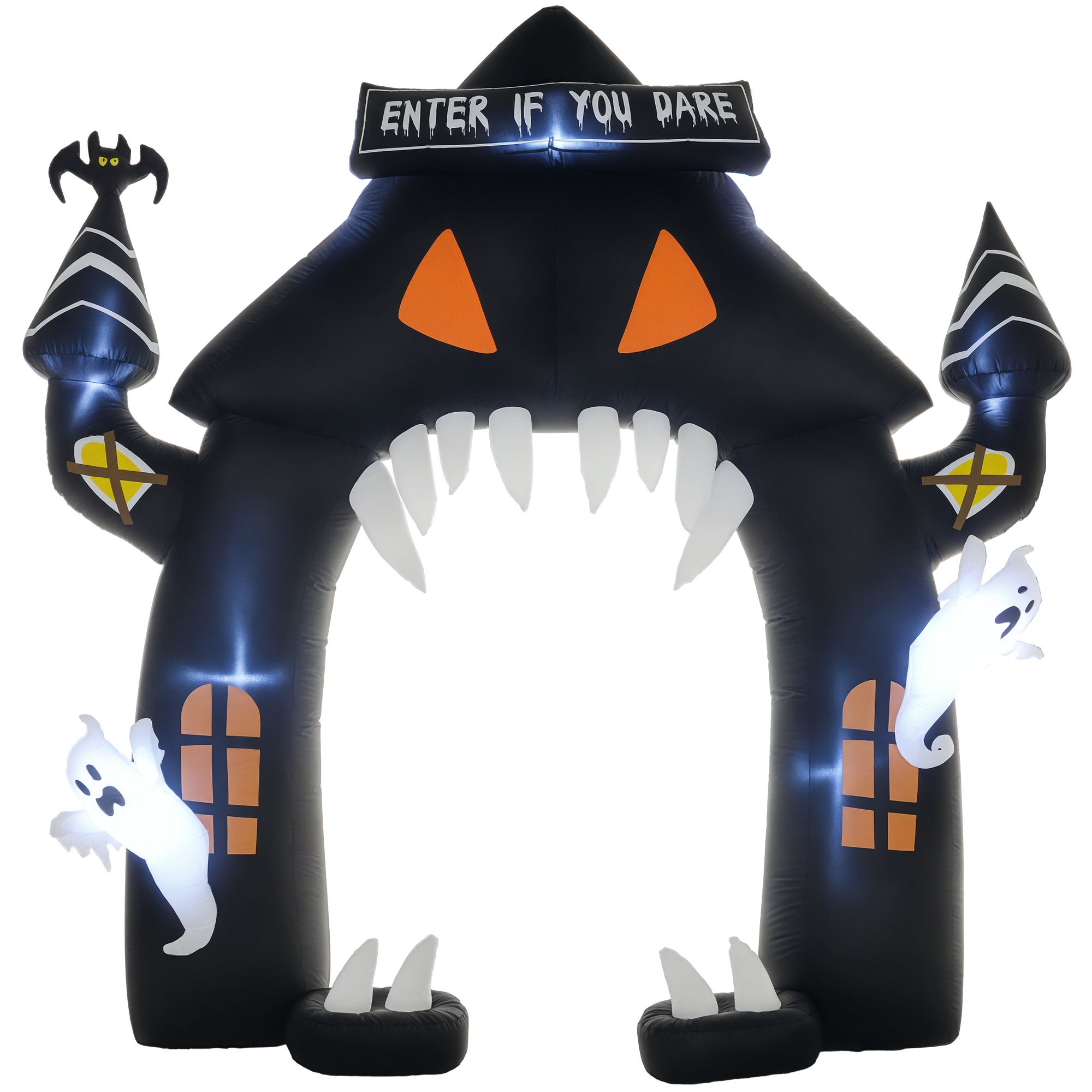 Aufblasbarer Halloween-bogen, 4 Geister, Led-beleuchtung, Wasserdicht, 300 X 76 X 300 Cm