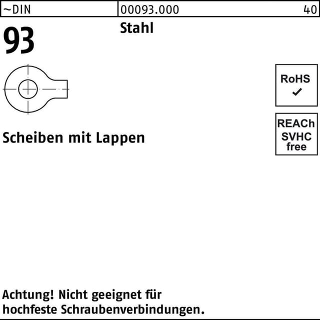 Unterlegscheibe DIN 93 m.Lappen 5,3 Stahl