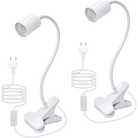 Stück E27-klemmlampen, 240 Cm Kabel, 35 Cm Länge, 360° Flexibler Schwanenhals, E27-fassung Mit Klemme, Klemm-bettlampe, Spotlampe Mit Klemme, Leselampe, Pflanzenklemme