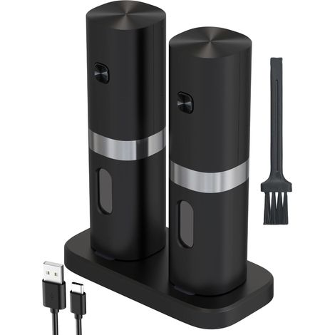 Elektrisches Salz- Und Pfeffermühlen-set, Wiederaufladbare Pfeffermühle (schwarz - Wiederaufladbar)