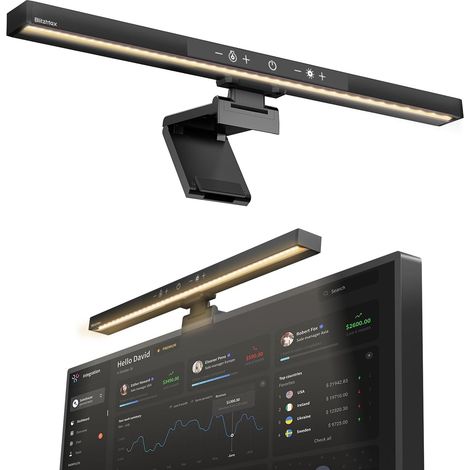Usb-computer-tischmonitorlampe, Led-pc-monitorlampe, Touch-steuerung Mit Speicherfunktion Und Stufenloser Dimmung, 5 Farbtemperaturen