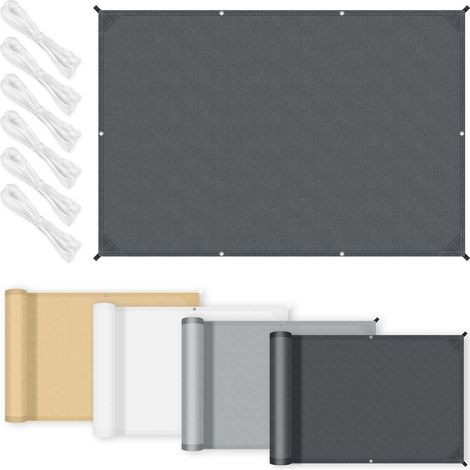 Rechteckiges Sonnensegel 1,5 X 2 M, Anthrazitfarben, 95 % Uv-schutz, Für Terrasse Und Garten