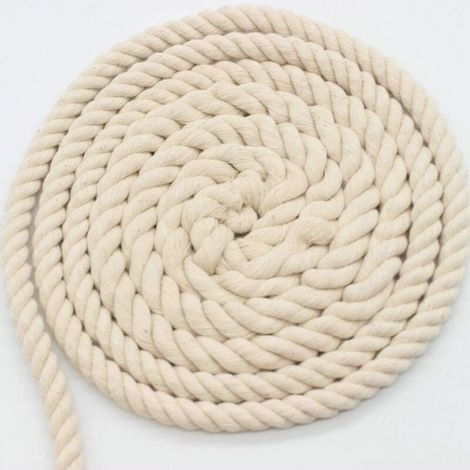 100 % Baumwollkordel, Gedreht, 10 M X 10 Mm – Für Makramee, Stricken, Pflanzenampeln Und Wanddekorationen – Natürliche, Chemikalienfreie Kordel