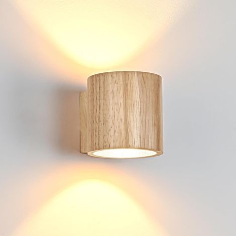 Stück Led-wandleuchte Aus Holz, Rund, 6 W, Warmweiß (3000 K), G9-fassung, Vintage-design, Geeignet Für Wohnzimmer, Treppenhaus Und Eingangsbereich
